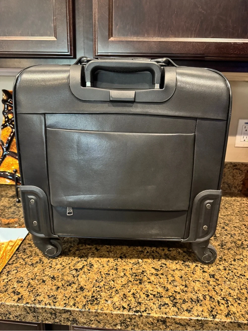 Patricia Nash Black Map-Print Carry-On Bag with Front Pocket